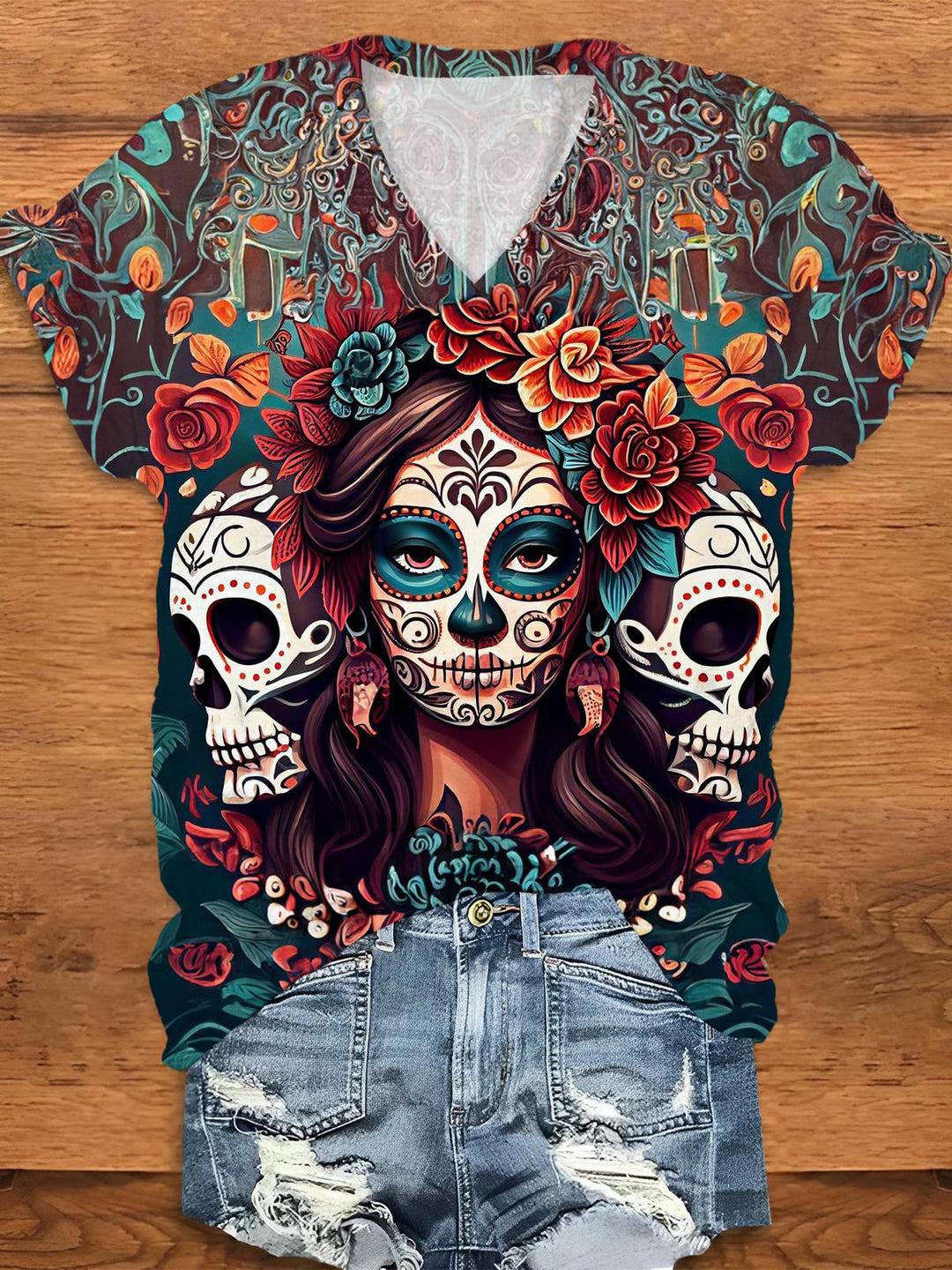 Celebrating Life and Death V-Neck T-Shirt