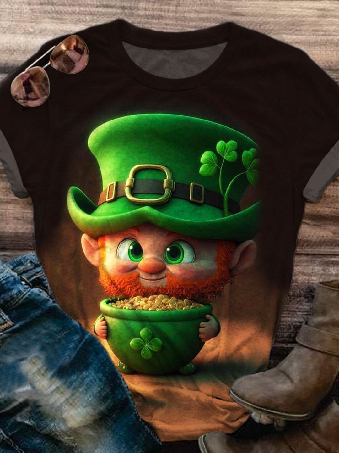 Women's Funny St. Patrick's Day Printed Casual Top
