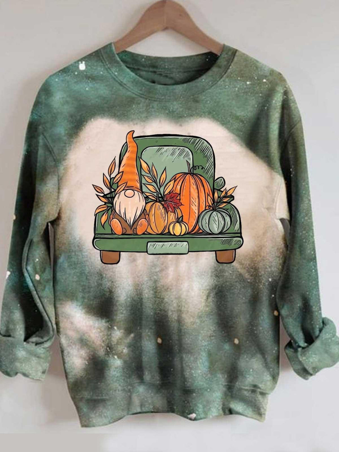 Women's Fall Gnome Truck Print Top
