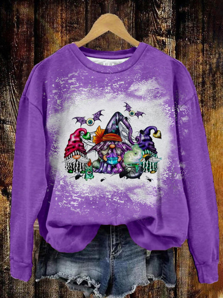 Creepy Bat Gnomes Tie Dye Long Sleeve Top