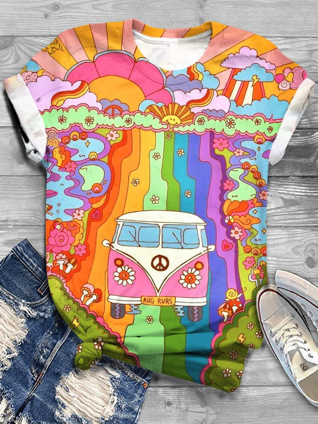 Hippie Trip Crew Neck Casual T-shirt