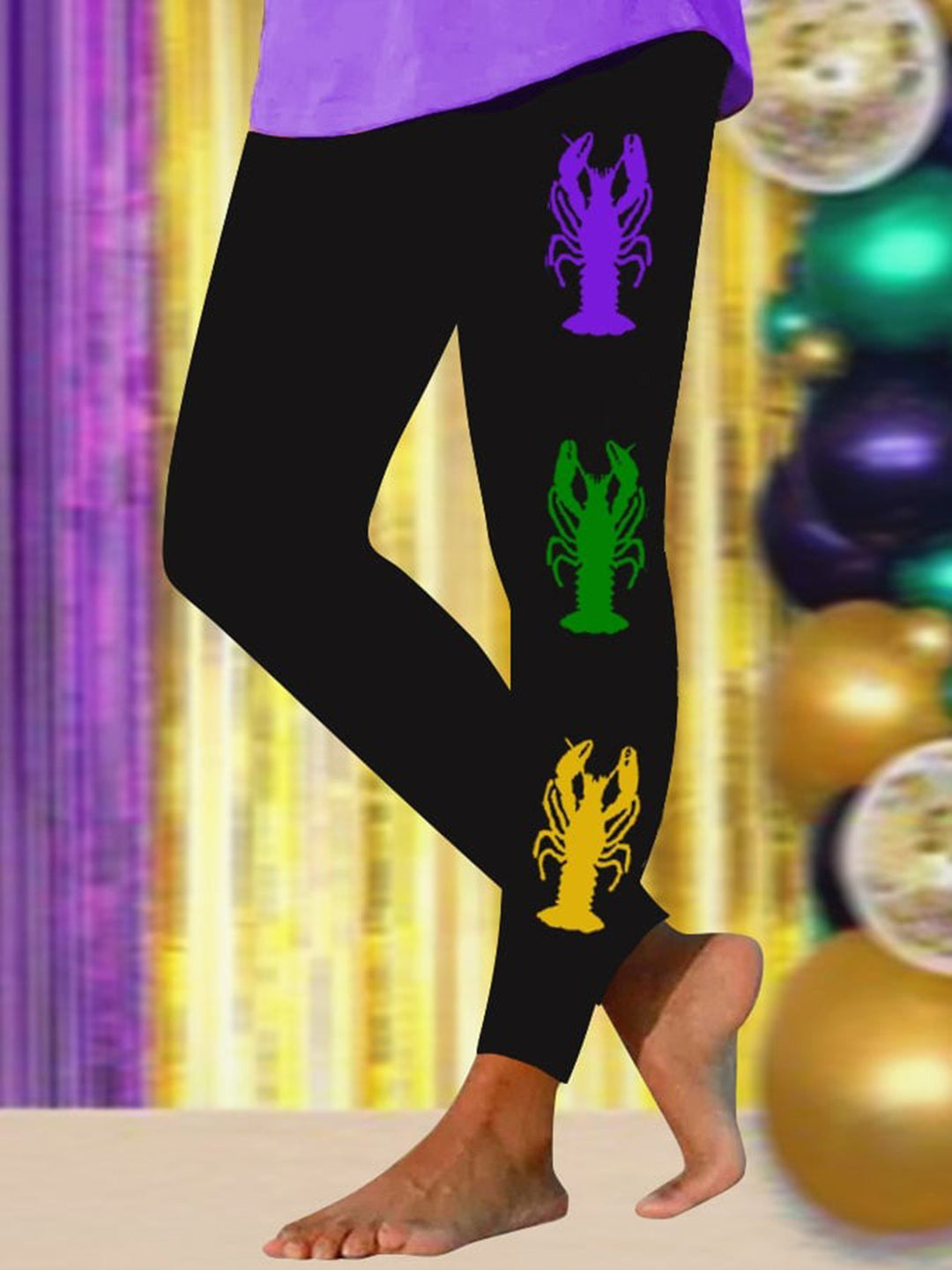 Mardi Gras Print Print Leggings