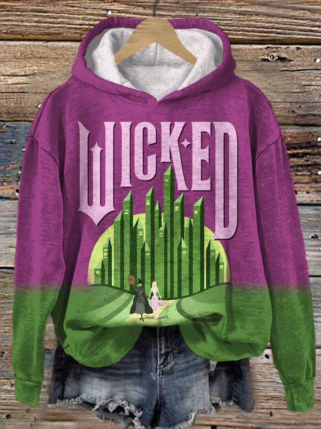 Wicked For Good Long Sleeve Printed Hoodie