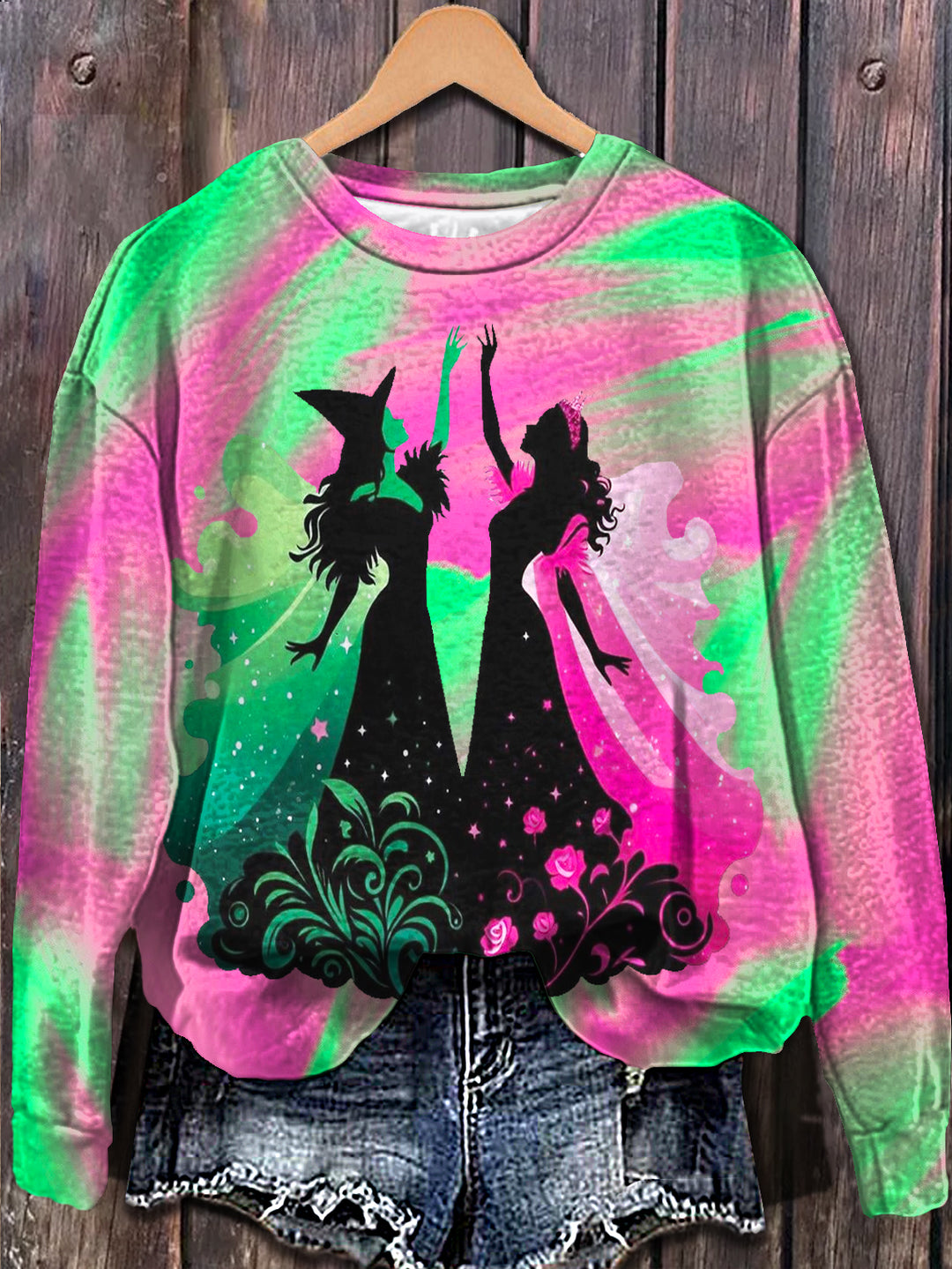 Wicked Movie Print Long Sleeve Casual Top