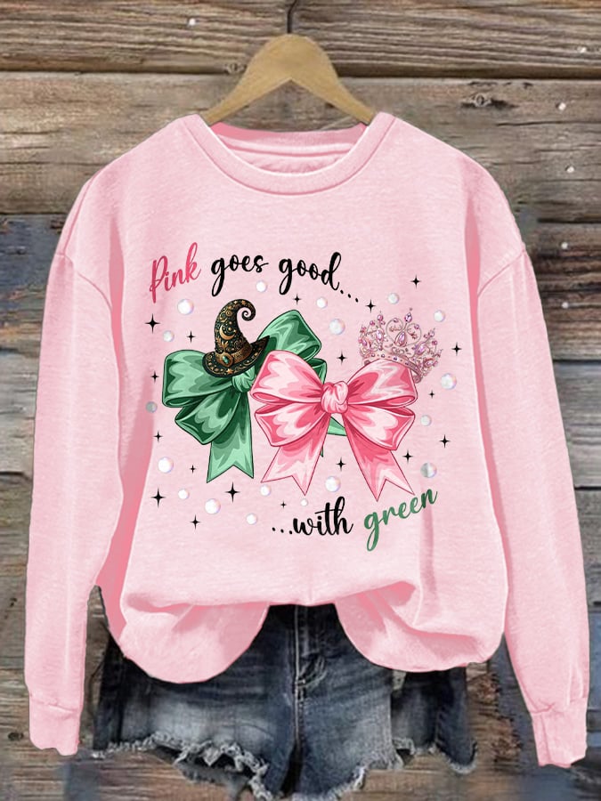 Women's Retro Witch Print Winter Sweatshirt