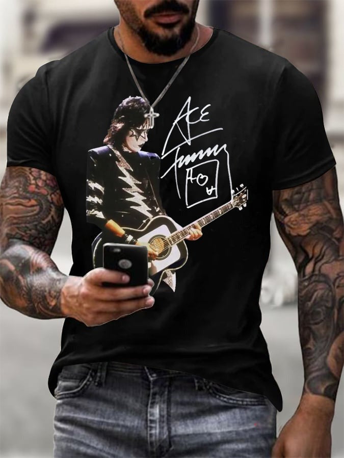 RIP Ace Frehley Rock Legend Print Men's T-shirt