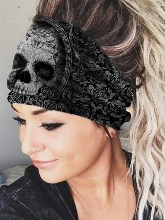 Punk Skull Printed Headband