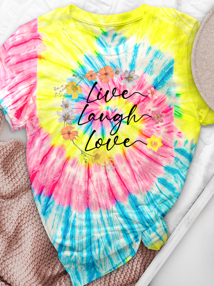 Live Laugh Love Tie-Dye Crew Neck Tee