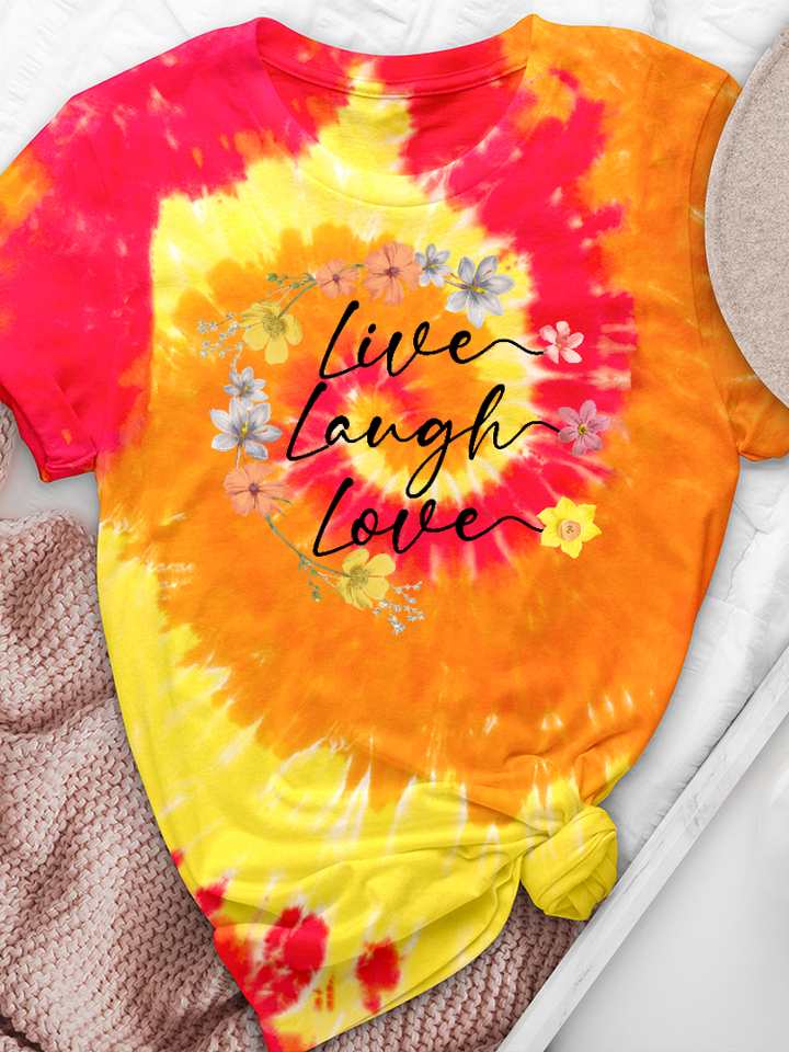 Live Laugh Love Tie-Dye Crew Neck Tee