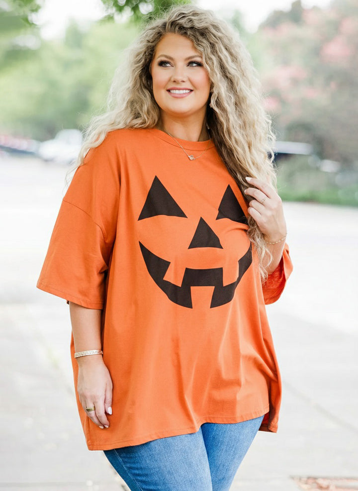 Oh My Pumpkin Boyfriend Tee Crew Neck T-shirt