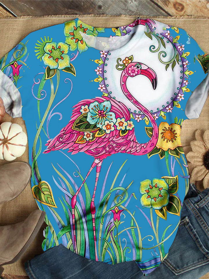 Flamingo Crew Neck T-shirt