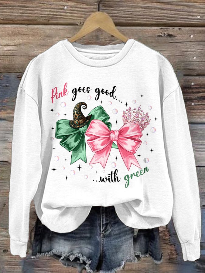 Women's Retro Witch Print Winter Sweatshirt