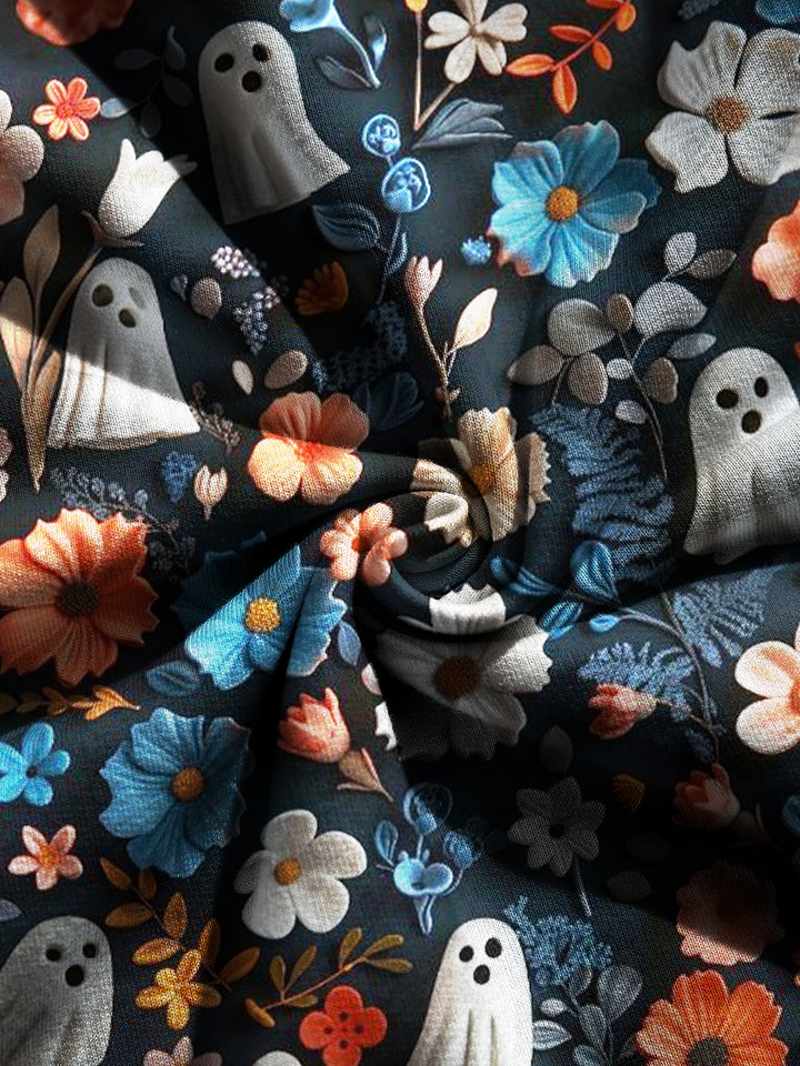 Fun Halloween Cartoon Print Hooded Dress