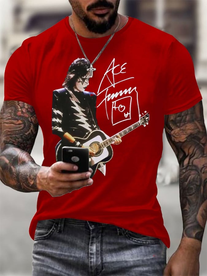 RIP Ace Frehley Rock Legend Print Men's T-shirt