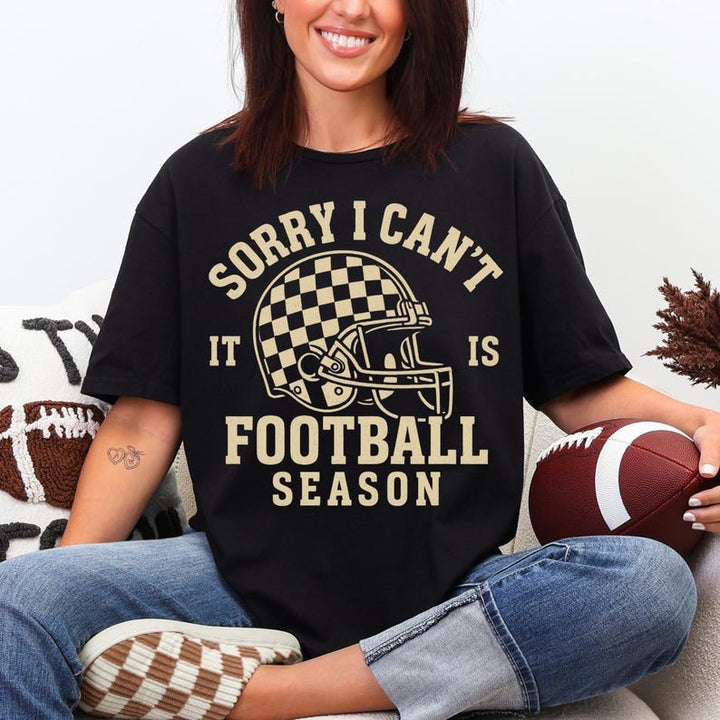 Sorry I Can't It Is Football Season Crew Neck T-shirt