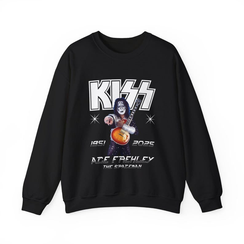 RIP Rock And Roll Tribute Printed Long Sleeve Casual Top