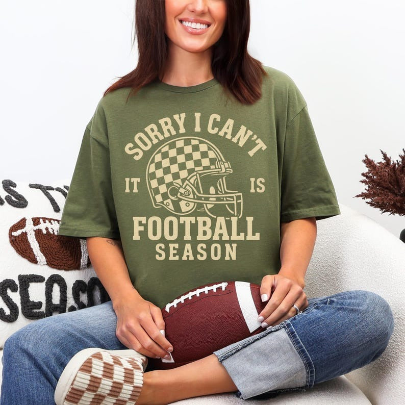 Sorry I Can't It Is Football Season Crew Neck T-shirt