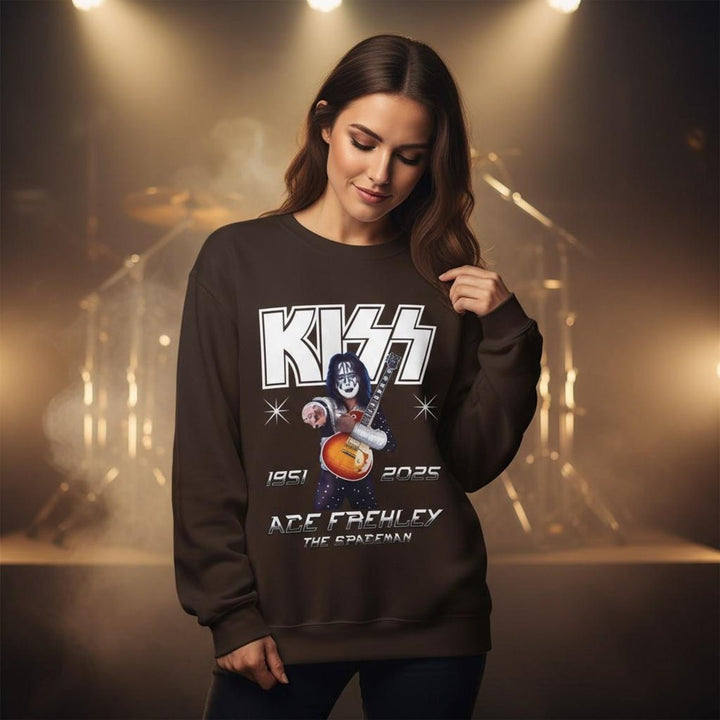 RIP Rock And Roll Tribute Printed Long Sleeve Casual Top