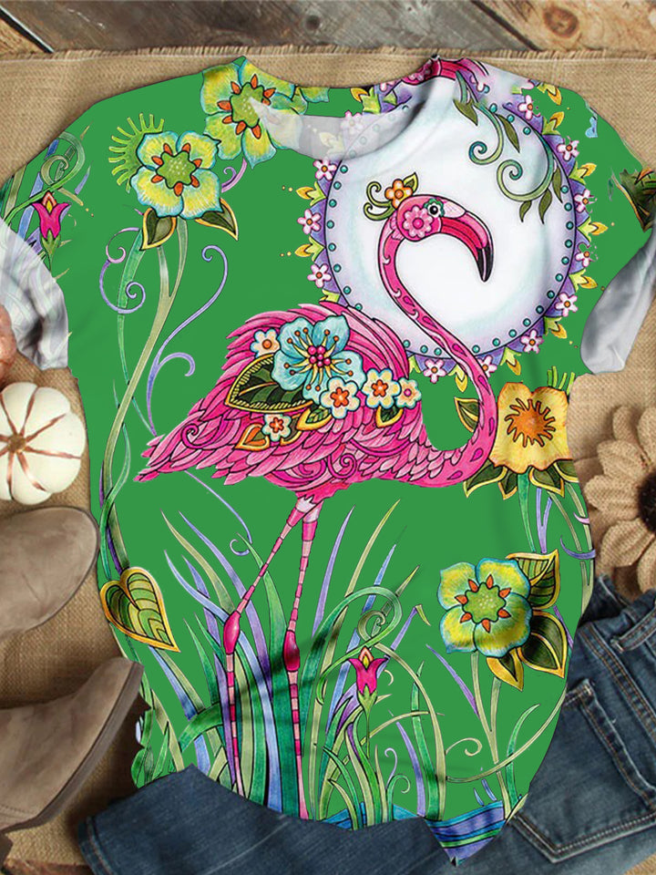 Flamingo Crew Neck T-shirt