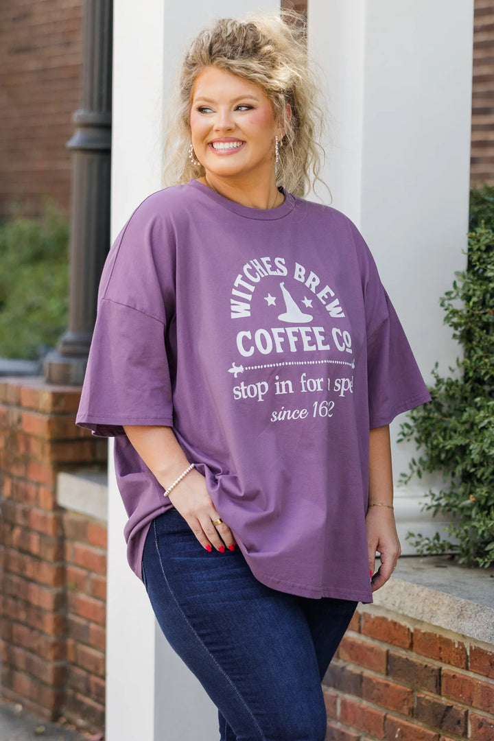 Halloween Witch Print Crew Neck T-shirt