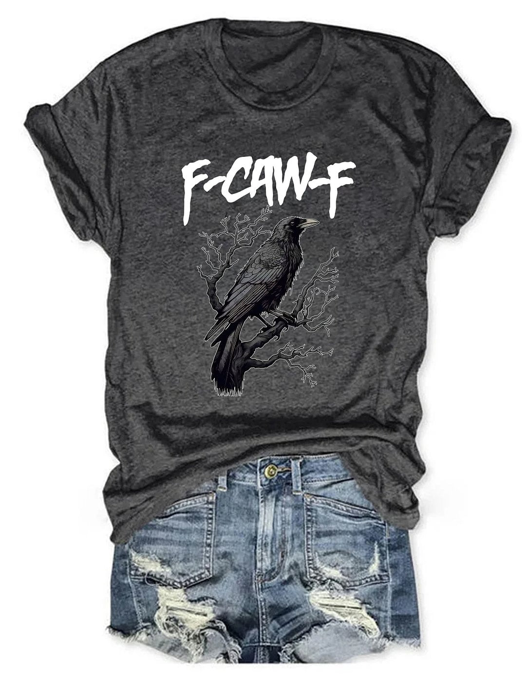F-caw-F Crew Neck T-shirt