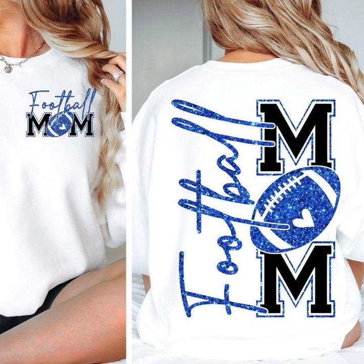 Game Day Football Mom Print Long Sleeve Casual Top