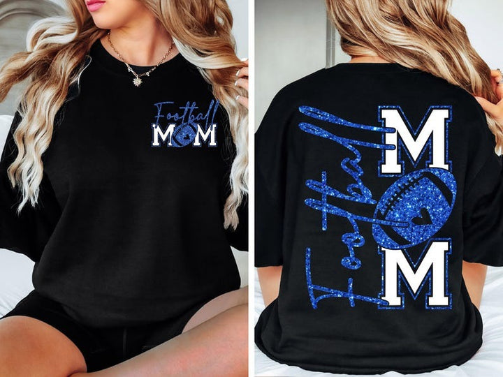 Game Day Football Mom Print Long Sleeve Casual Top