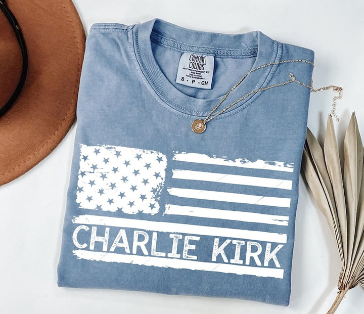 Charlie Kirk Memorial Washed Cotton Crew Neck T-Shirt