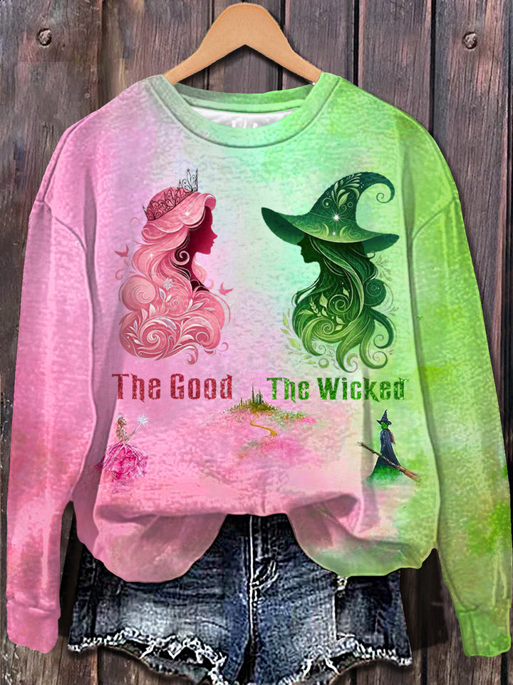 Wicked Movie Print Long Sleeve Casual Top