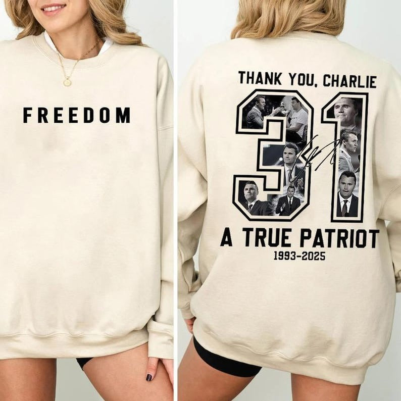 Charlie Kirk Freedom Printed Long Sleeve Casual Top