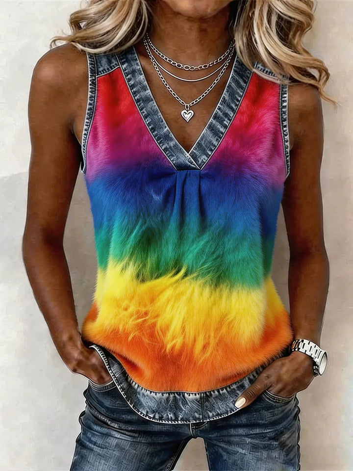 Women's Rainbow Art Printed Tank Top