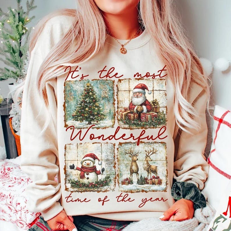 Merry Christmas Printed Long Sleeve Casual Top