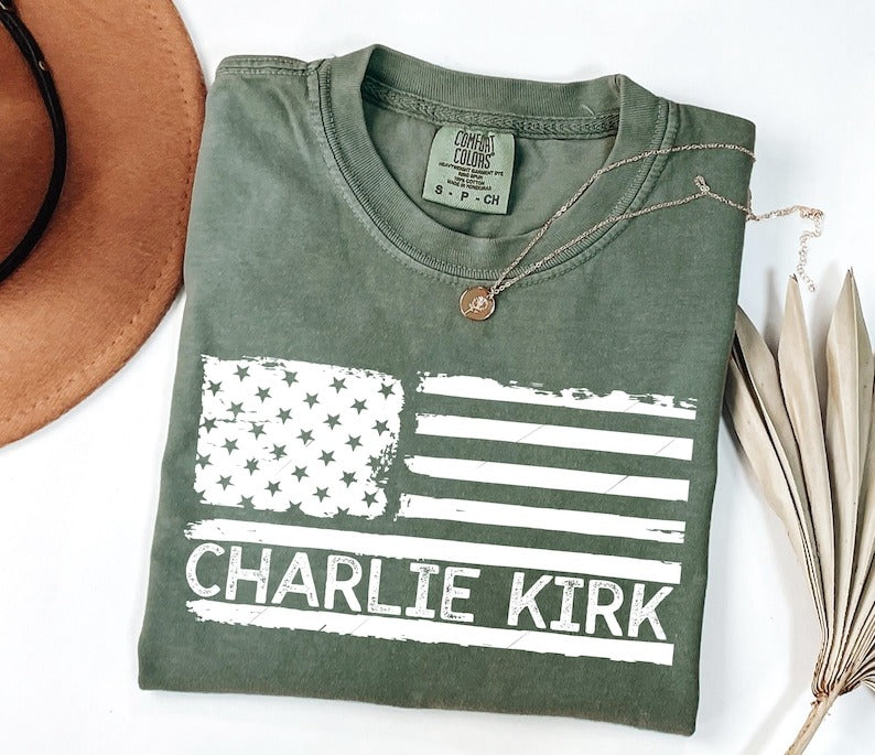 Charlie Kirk Memorial Washed Cotton Crew Neck T-Shirt