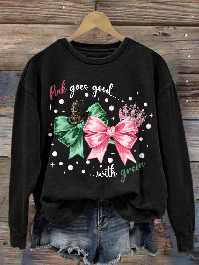Women's Retro Witch Print Winter Sweatshirt
