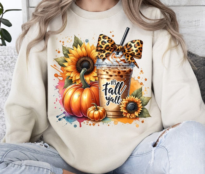 It's Fall Y'all Printed Long Sleeve Casual Top