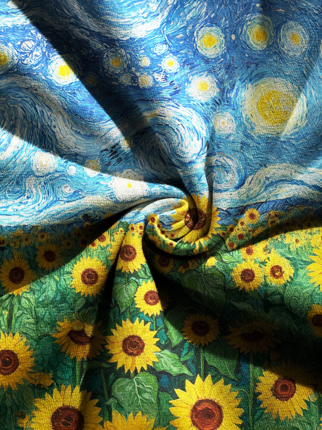 Sunflower Art Print Zippered Sweatshirt