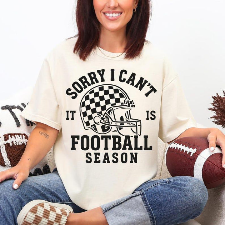 Sorry I Can't It Is Football Season Crew Neck T-shirt