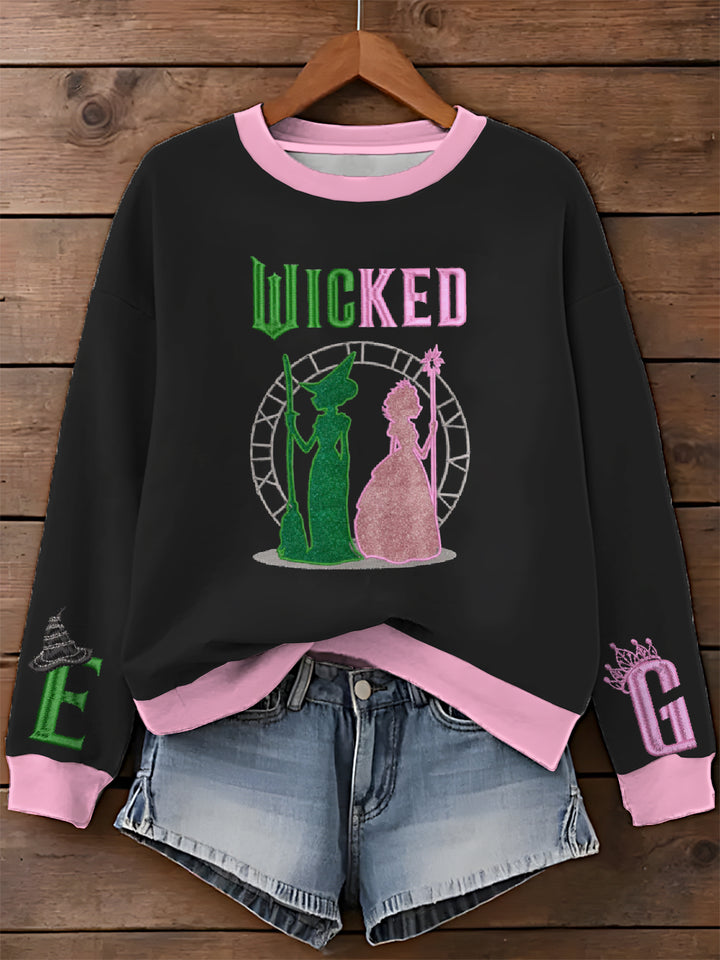 Wicked For Good Printed Long Sleeve Casual Top