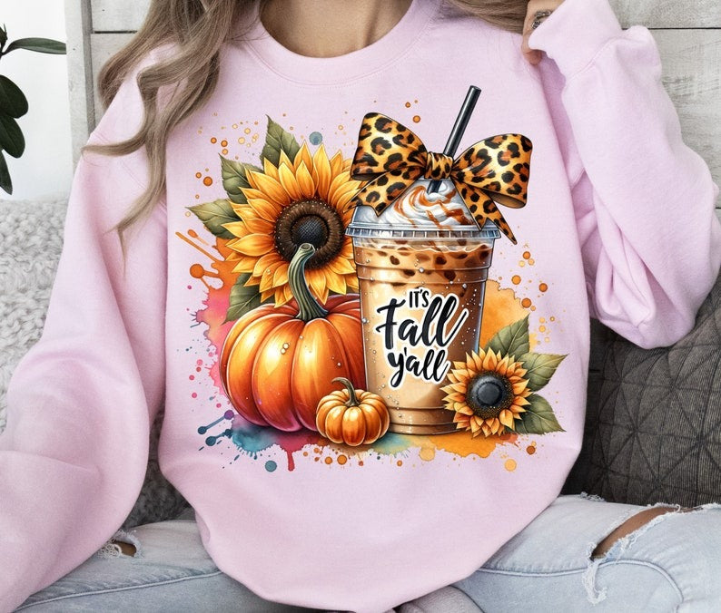 It's Fall Y'all Printed Long Sleeve Casual Top