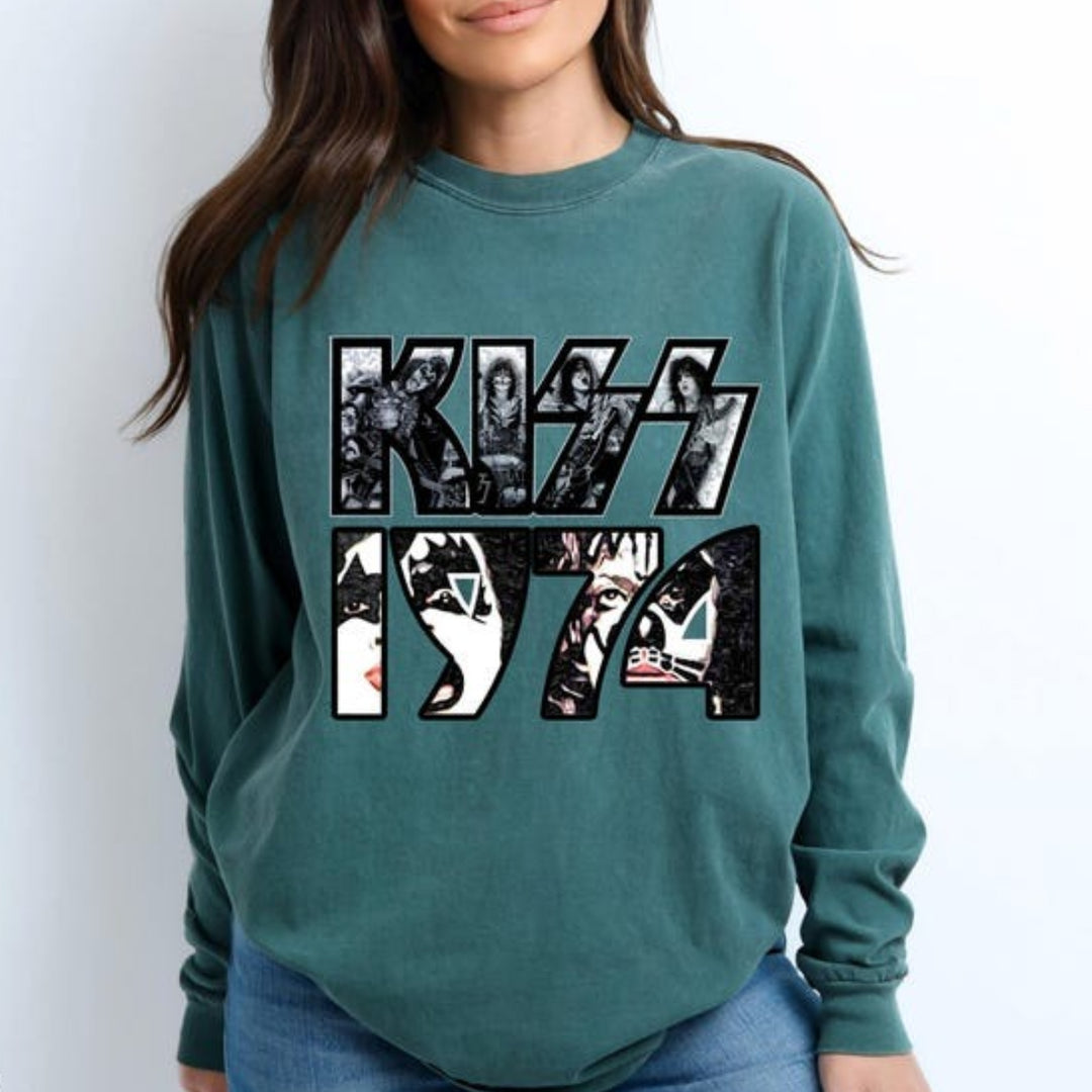 Kiss Legend Printed Long Sleeve Casual Top