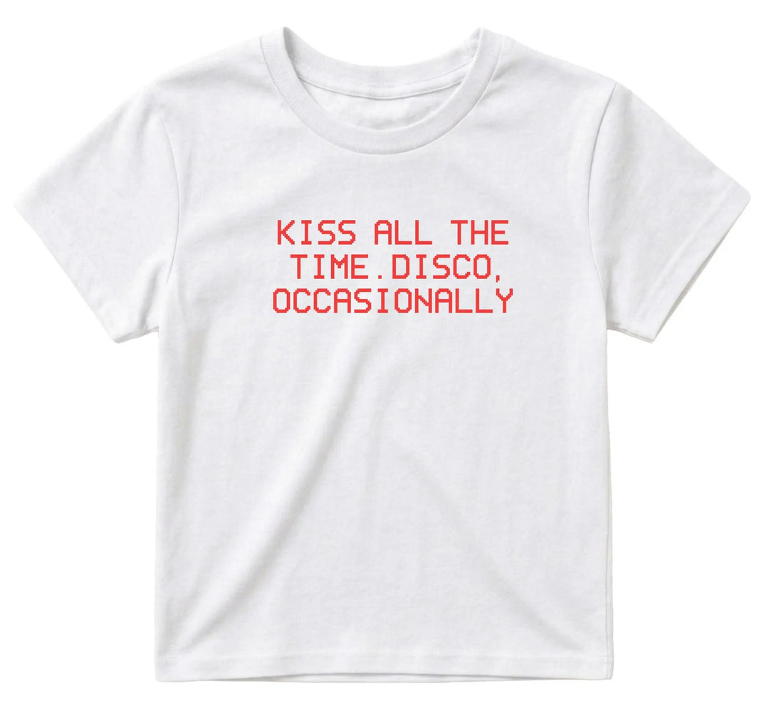 Kiss All The Time Disco Occasionally Baby Casual Short Sleeve T-Shirt