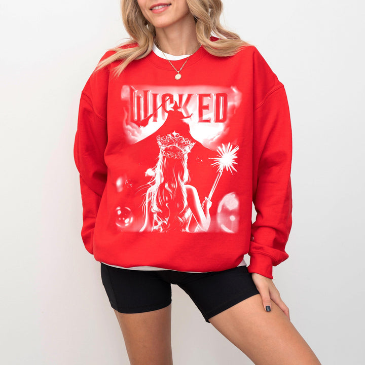 Retro Musical Witch & Princess Contrast Gradient Sweatshirt