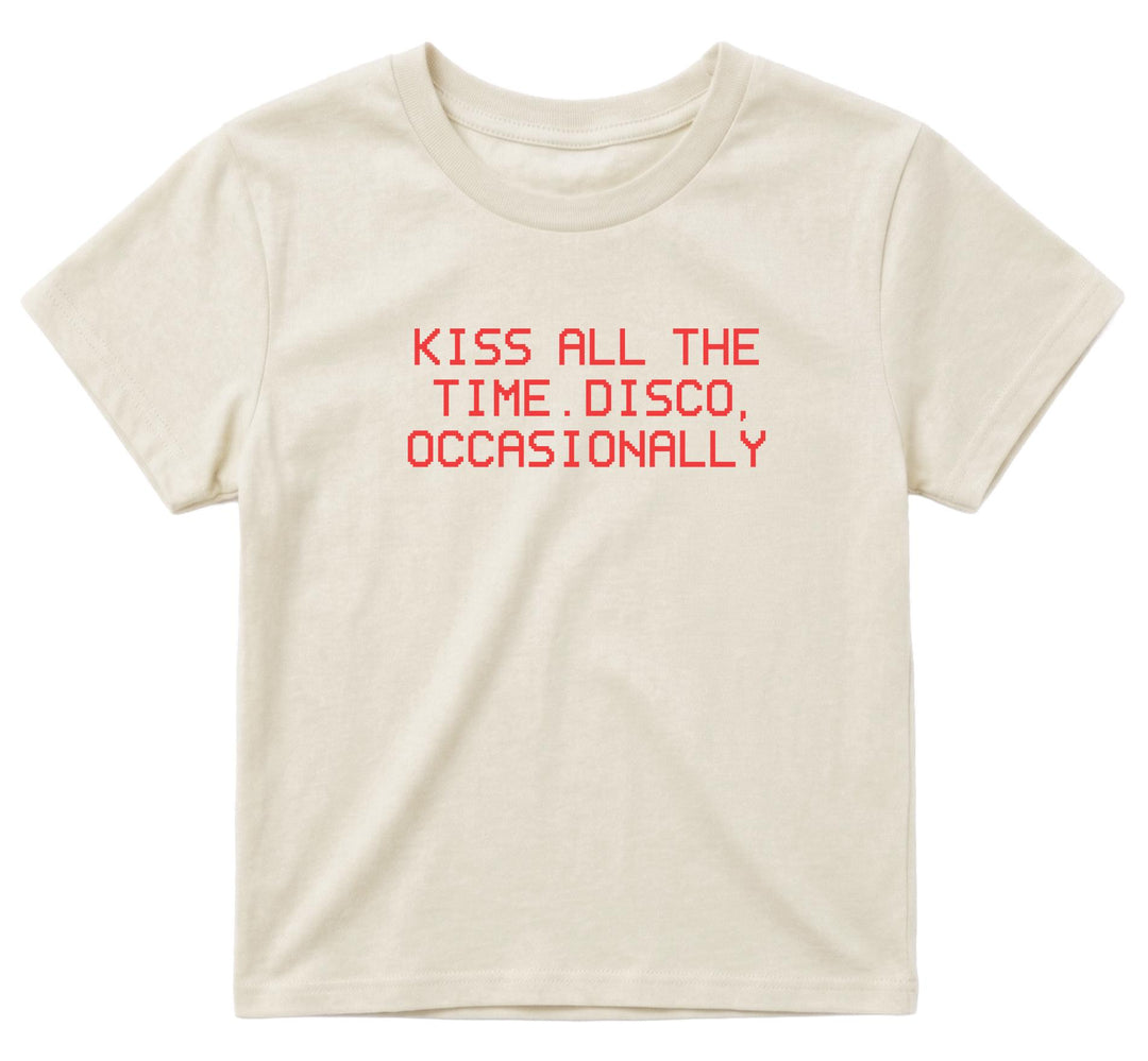 Kiss All The Time Disco Occasionally Baby Casual Short Sleeve T-Shirt