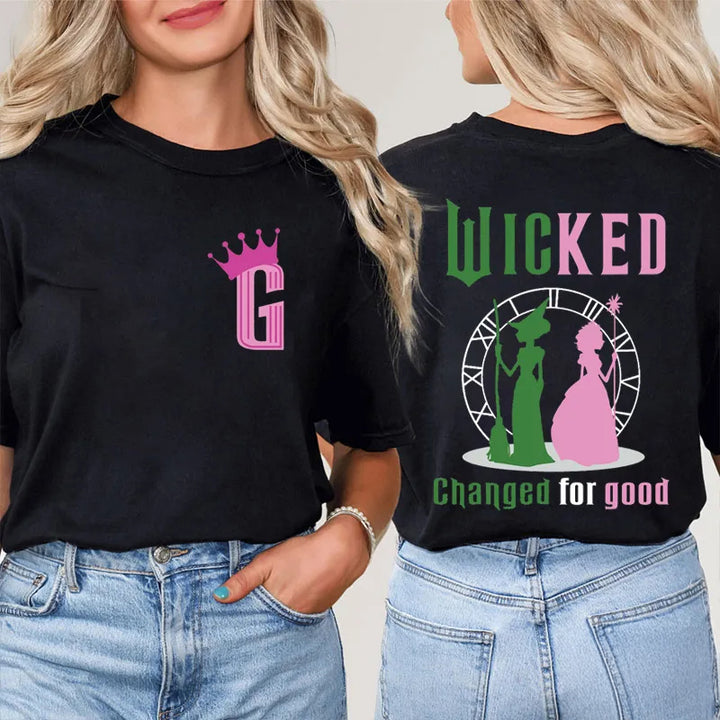 Movie Inspired Glitter Embroidered Crew Neck T-shirt