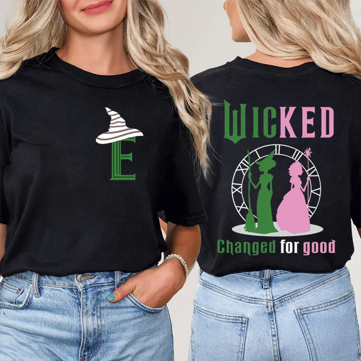 Movie Inspired Glitter Embroidered Crew Neck T-shirt