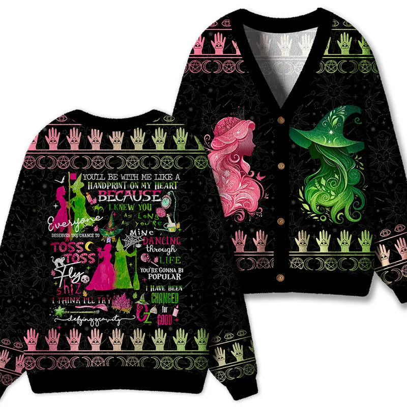 Vintage Wicked Movie Teacher Ugly Cardigan Sweaters