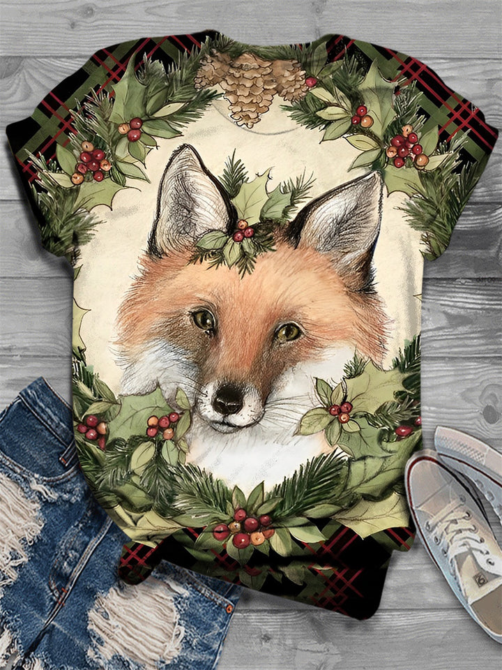 Christmas Cute Bear Round Neck T-Shirt