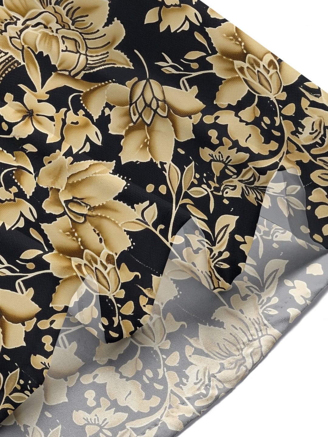 Retro Black Gold Flower Women's Short Sleeve Shirts