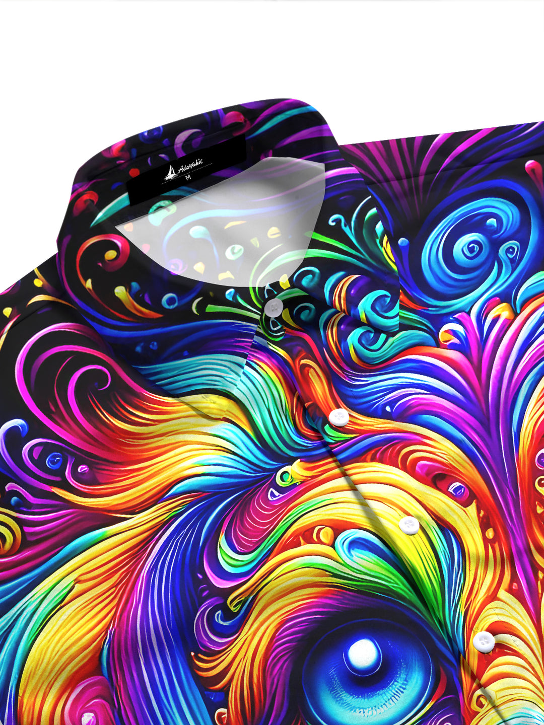 Psychedelic Colorful Dog Women's Short Sleeve Shirts