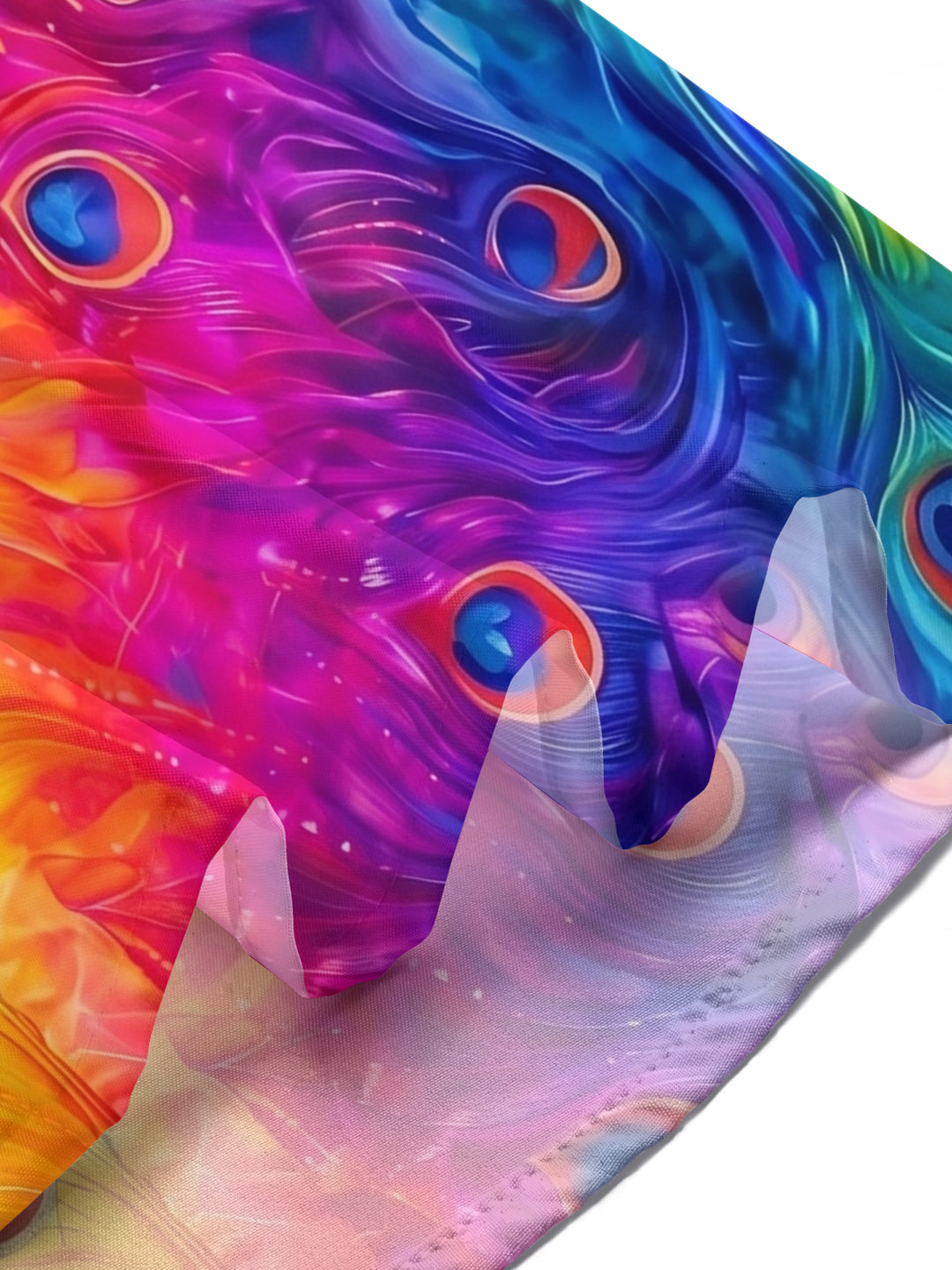 Colorful Gradient Peacock Feather Women's Short Sleeve Shirts